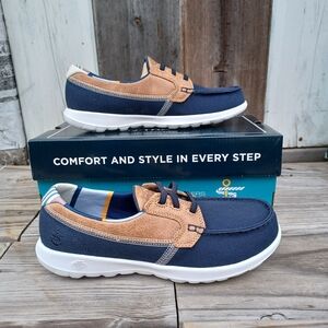 NWT Skechers On-The-Go Air Cooled Navy Women's Boat Shoes Size 6.5.